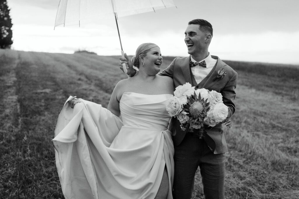 Sunset wedding portrait at Jack Rabbit Vineyard, Bellarine Peninsula