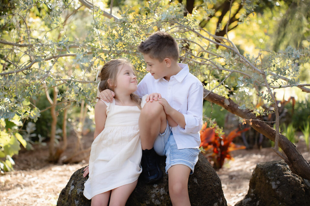 Max and Laylah together at Leachwood Gardens, Armstrong Creek family