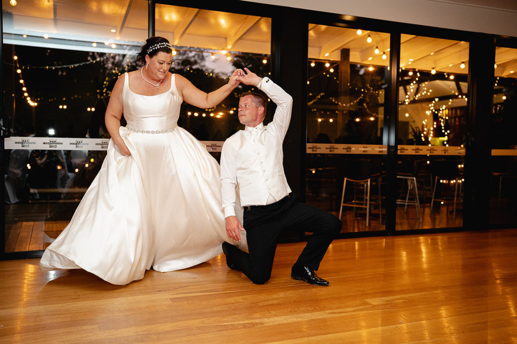 Bride and Groom during their first dance at the Batesford Hotel